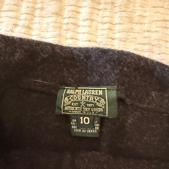 Ralph Lauren Country Skirt - Charcoal Fringe Wrap Mini Skirt Size 10 - Picture 2 of 4